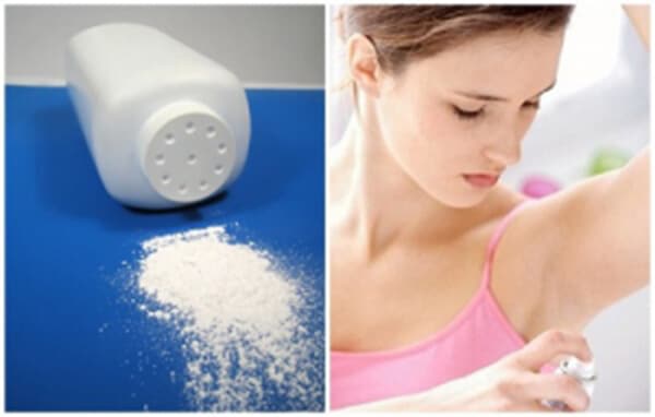 Phấn rôm giúp ngăn mùi khó chịu dưới cánh tay rất hiệu quả